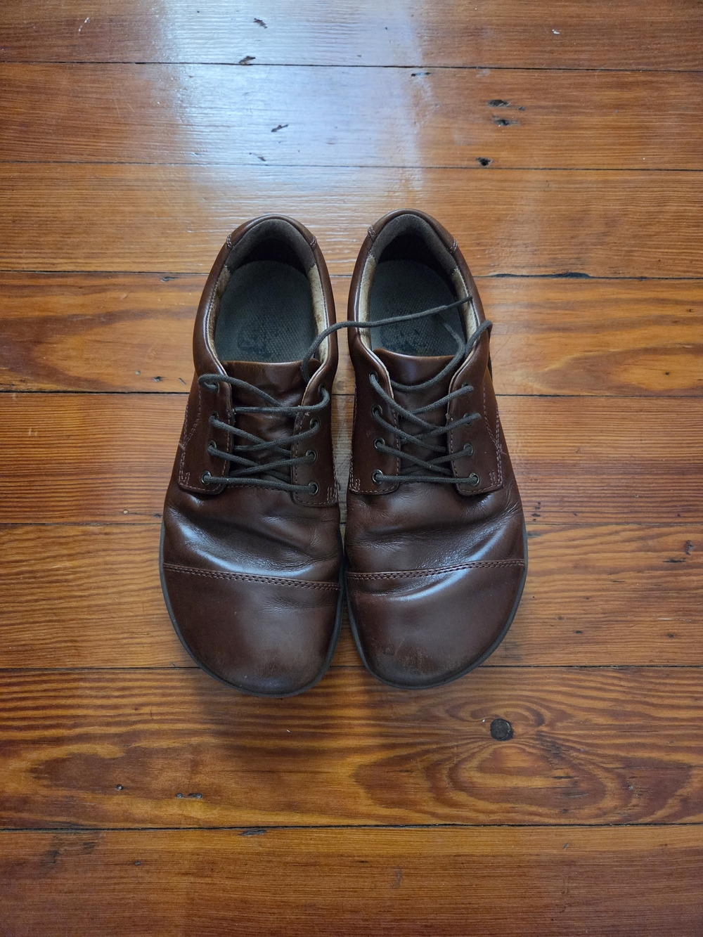 LEMS Nine To Five V1. Brown Leather Lace-Up Casual Shoes